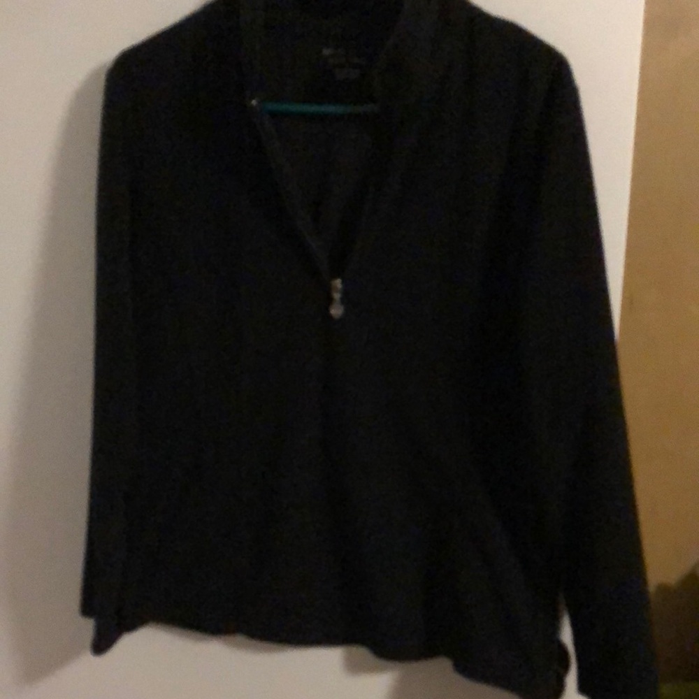 Women’s black fleece quarter zip down